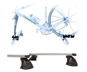 Juego de portabicicletas + Barras portaequipajes Fabricadas para VW Golf Sportsvan con Enganche a la Horquilla Universal, Barras de 110 cm con Kit de Montaje fácil