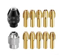 Juego de portabrocas de herramienta giratoria, kit de pinzas de latón de 10 piezas con tuerca M8 y portabrocas de 3 mandíbulas sin llave, compatible con Dremel 3000 4000 Series para