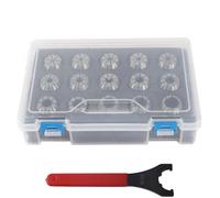 Juego de portabrocas ER25, 15 piezas, pinzas de resorte de acero de alta velocidad con llave para fresadora CNC, accesorios para herramientas de sujeción de precisión