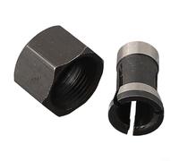 Juego de portabrocas M15 de 6 mm, 8 mm, 6,35 mm, tuerca de acero al carbono para recortadora, máquina de grabado, carpintería, adaptador de fresado CNC, negro, 2 piezas (8 mm)