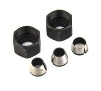 Juego de portabrocas para máquina de grabado, 5 piezas con tuerca para adaptadores de vástago de 6 mm, 6 35 mm, 8 mm