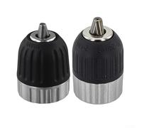 Juego de portabrocas para taladro con cable 3/8-24UNF, mecanismo de liberación rápida, rango de sujeción de 0,8-10 mm y 2-13 mm, funda de metal con revestimiento de nailon, longitud compacta de 74 mm