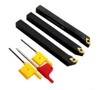 Juego de portaherramientas de inserción de carburo con insertos DCMT070204, ángulo de rastrillo positivo y interruptor de virutas integrado para corte de uso general