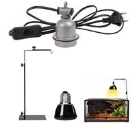 Juego de portalámparas de reptiles para jaula de hábitat, portalámparas de calefacción con cable+soporte de lámpara de calor+lámpara de calefacción de cerámica para todos los reptiles, tortugas