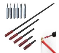 Juego de portapuntas magnéticas, alargador magnético de 5 puntas y 6 puntas de destornillador, soporte largo para taladro eléctrico y destornillador, extensión de vástago hexagonal (50,60,100,150,300