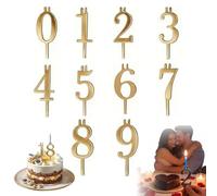 Juego de portavelas de cumpleaños reutilizable con números del 0 al 9, juego de portavelas numerados para tartas de cumpleaños, portavelas de metal, para estudiantes familiares, adultos, hombres