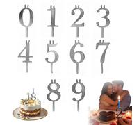 Juego de portavelas de cumpleaños reutilizable con números del 0 al 9, juego de portavelas numerados para tartas de cumpleaños, portavelas de metal, para estudiantes familiares, adultos, hombres