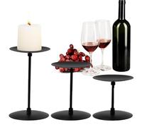 Juego de portavelas de Hierro Mate - Soporte Negro de Piezas para Velas Vintage de Columna, decoración, Mesa, Chimenea, Centro de Mesa, hogar | El Estilo Black CL se caracteriza por un clásico