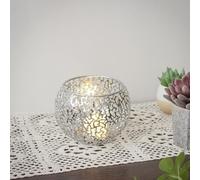 Juego de portavelas para velas de té, decoración del hogar, soporte de faroles decorativos de hierro hueco de metal, para un ambiente cálido y acogedor (plata)