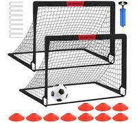 Juego de porterías de fútbol para niños, 2 de 4 x 3 pies, equipo portátil de entrenamiento de portería de fútbol, red de fútbol desplegable para niños pequeños con pelota de fútbol, relleno de