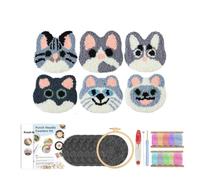 Juego de posavasos con aguja perforadora, bordado estilos animales for principiantes, Kit herramientas completo for adultos, 1 para Hazlo Tú Mismo(Color5)