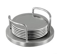 Juego de posavasos de acero inoxidable, resistentes al calor y antideslizantes, para encimeras, mesas y parrillas; salvamanteles de 13 cm de diámetro con 5,5 cm de altura,