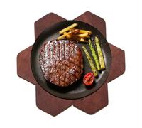 Juego de posavasos de madera - 10 x 8,5 x 0,7 cm, alfombrillas resistentes al calor, elegantes platos calientes, posavasos aislantes de madera | Protector de platos de para mesa de comedor, bar