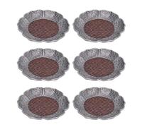 Juego de Posavasos para Bebidas, Posavasos con Forma de Flor de ratán de aleación de Zinc, Aislamiento térmico, Posavasos con Estilo Chino, Posavasos para Mesa de Centro casera, 6
