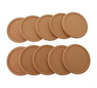 Juego de posavasos redondos de corcho de madera para bebidas frías y calientes, antideslizantes, absorben la humedad, aislamiento térmico, uso en casa y oficina (10 piezas)