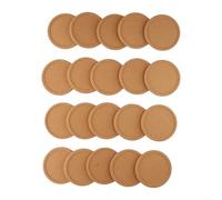 Juego de posavasos redondos de corcho de madera para bebidas frías y calientes, antideslizantes, absorben la humedad, aislamiento térmico, uso en casa y oficina (20 piezas)