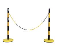 Juego de postes barrera con cadena VISO, 2 postes, cadena de 2,5 m