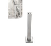 Juego de postes plateados para barandilla de escalera para vidrio templado de 10/12 mm de grosor, ideal para caminos de jardín y terrazas (2 105 cm)