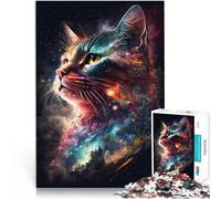 Juego de Preguntas Gato Espacial cósmico Rompecabezas para Adolescentes 2000 Piezas 70x100cm Toda la Familia.