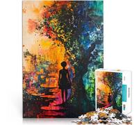 Juego de Preguntas Silueta de una Mujer en un Colorido Puzzle de 1000 Piezas para Adultos 26x38cm Regalos de Amigo Secreto para Mayores de 14 años