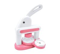 Juego de prensa portátil para insignias, 48 patrones, 4 calcomanías, accesorio de construcción de ABS seguro para niños, arte y proyectos escolares, máquina para hacer botones para niños