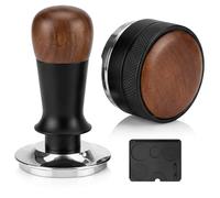 Juego de prensador y distribuidor de espresso de 58 mm con alfombrilla de silicona, mango de nogal, nivelador de café ajustable para una extracción uniforme, compatible con máquinas Sage, Gaggia