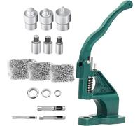 Juego de Prensas para Ojales, Máquina de Prensado Manual para Ojales, Prensa para Remaches con 3 Matrices de 6/10/12 mm y 1500 Ojales para Remaches, DIY, Manualidades, Textiles, Cuero, Cortinas, Toldo