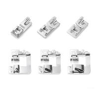 Juego de prensatelas de dobladillo enrollado para máquinas de coser, 6 tamaños, incluyendo accesorios de pie de dobladillo enrollado de metal ancho de 1/2 pulgada, 3/4 y 1 pulgada y estrecho de 3 mm