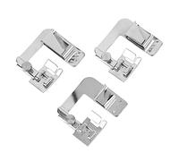 Juego de prensatelas para Dobladillo Enrollado, Kit de prensatelas para máquina de Coser con Dobladillo Ancho Enrollado de Acero Inoxidable para máquinas de Coser domésticas, 3