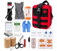 Juego de primeros auxilios militares al aire libre, 61 unidades First Aid Kit Military, relleno de Ifak, kit de emergencia, kit de supervivencia para acampar al aire libre, caza, senderismo, casa