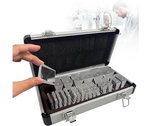 Juego de Prismas Oftálmicos, 16/22 Piezas de Resina Óptica para Pruebas de Estrabismo y Foria, Kit de Optometría Profesional con Filtro Rojo y Maletín de Aluminio para Clínicas,22pcs