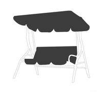 Juego de protección para columpio de porche al aire libre, cubierta de banco de 3 plazas, toldo de sombra para muebles de jardín, material Oxford 210D impermeable con panel superior (negro)