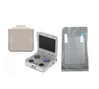 Juego de protectores con película protectora de pantalla y funda protectora para consola de juegos portátil Miyoo Flip v1/v2, alta definición, resistente a los arañazos y película de vidrio templado