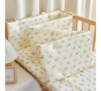 Juego de protectores de cuna ajustables, protector de cama for niños pequeños con cabecero, protectores laterales acolchados suaves for cuna de bebé(C,140-28cm)