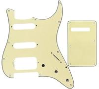 Juego de protectores de guitarra protector contra rayones para guitarra eléctrica protector de 3 capas para guitarra protector redondo de 11 orificios Placa Trasera Guitarra(3 layers of light yellow)