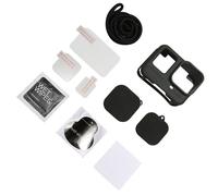 Juego de protectores de lente de vidrio de cobertura completa con funda de silicona para cámara