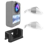 Juego de protectores para cámara panorámica DJI OSMO 360 - Protectores de lente + base de silicona, resistente a golpes y arañazos, incluye 2 cubiertas de lente y soporte antideslizante para tomas de