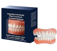 Juego de prótesis dentales completas funcionales, dentaduras postizas de silicona suave, juego avanzado de prótesis dentales completas, kit de relínea de dentadura postiza, dentadura postiza