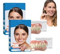 Juego de prótesis dentales de silicona, kit de prótesis dentales de silicona, kit de dentadura suave, kit de relínea de silicona para dentaduras postizas superiores e inferiores, kit de línea de