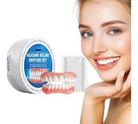 Juego de prótesis dentales de silicona para prótesis dentales, juego de prótesis de silicona para mujeres y hombres, kit de línea de prótesis dentales suaves (1 juego)