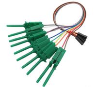 Juego de prueba profesional de 10 pines con ganchos retráctiles, cables de cobre resistentes a la oxidación para compatibilidad con analizador lógico USB, 20 cm (verde)