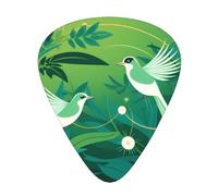 Juego de púas con estampado de pájaros extraños - 12 púas de guitarra finas, medianas y gruesas, adecuadas para guitarra, bajo, guitarra eléctrica y ukelele