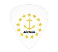 Juego de púas de guitarra con bandera del estado de Rhode Island, 3 grosores diferentes, 12 piezas para una variedad de instrumentos