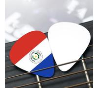 Juego de púas de guitarra con diseño de bandera de Paraguay (fina/mediana/gruesa), ampliamente compatible con todo tipo de instrumentos de cuerda