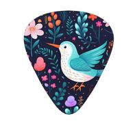 Juego de púas de guitarra con diseño de colibrí, 3 grosores diferentes, 12 piezas para una variedad de instrumentos