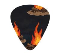 Juego de púas de guitarra con estampado de hoguera de dibujos animados, disponible en 3 grosores, adecuadas para guitarras acústicas y eléctricas