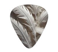 Juego de púas de guitarra con fondo de plumas blancas, 3 grosores diferentes, 12 piezas para una variedad de instrumentos