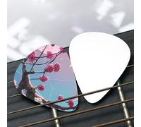 Juego de púas de guitarra con patrón de flores rosas pequeñas (finas/medianas/gruesas), ampliamente compatible con todo tipo de instrumentos de cuerda