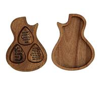Juego de Púas de Guitarra de 3 Piezas con Caja de Acacia para Tocar Guitarra con Púas Pulidas Finas con Grano