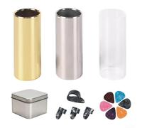 Juego de púas de guitarra de acero inoxidable y vidrio acrílico para un mejor rendimiento de sonido